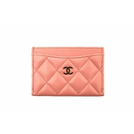 Authentic Chanel Pink Quilted Caviar Leather Card Holder