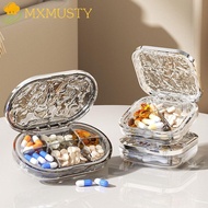 MXMUSTY Mini Pill Box, Transparent Weekly Pill Organizer Case, Pocket 4 /6Grids Dustproof Sealed Pill Dispenser Medicine