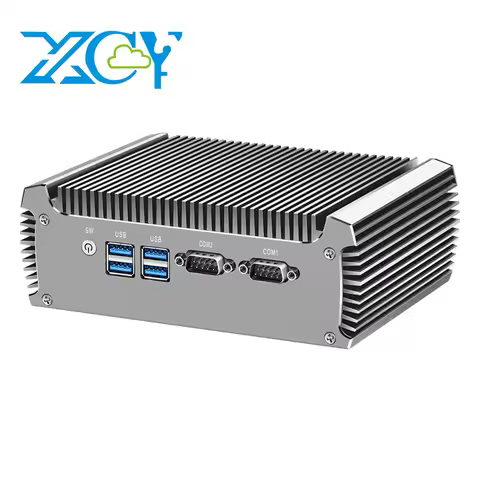 Fanless Industrial Mini PC X46G Intel Core 4th-8th Gen CPUs 2x DB9 Serial Ports 2x Ethernet HDMI VGA