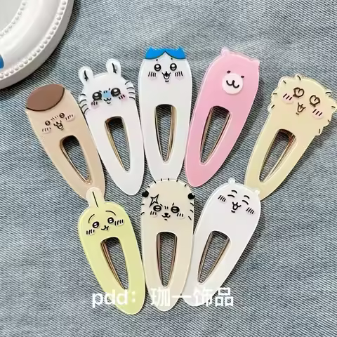New Chiikawa Jiikawa Acrylic Hairpin Xiaoba Usachijiyi Flying Squirrel Chestnut Head Cute Cartoon Du