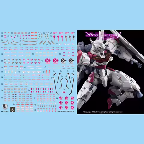 Fluorescent Color Water Decals for HG 1/144 Lfrith Original The Witch From Mercury, Water Slide Stic