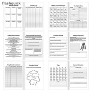 flashquick Bipolar & Anxiety, Bipolar Disorder, BD Psychological Therapy, Journal Planners Notebook 