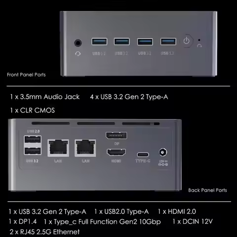 SZBOX M9N I3-N305 Mini PC Win11 Pro DDR4 3200GHz 2280 NVME SSD Dual LAN 4K Triple Display USB 3.2 De
