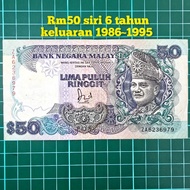 (A334) rm50 siri 6 duit kertas lama duit syiling lama barang antik barang lama tabung duit kertas rm