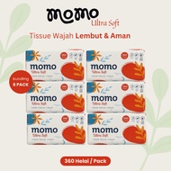 PLASTIC MAHKOTA l PACKAGE 6 PACKS MOMO ULTRASOFT FACIAL TISSUE 360 Sheets - FACIAL TISSUE 6 packs