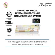 Aula F108PRO Mechanical Keyboard White+Yellow (Strawberry Mint Switch) - F108PRO-YLW+WHT+CF-STWBRMIN