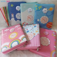 Variations of AL-Quran A5 Easy Memorization with 8 Color Blocks Kaleb Zipper + Custom Name on Pin Qu