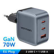 {Feida Digital Store} Vention 70W GaN Charger Quick Charge 3.0 USB C Charger for iPhone 16 15 14 Pro