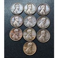 US Lincoln Memorial Penny 1970 -1979 ( 10 Coins )