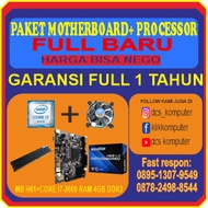 PAKET MOTHERBOARD H61 + PROCESSOR Core i7-2600 + RAM 4GB ATAU 8GB