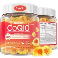 Sugar-Free CoQ10 200mg 100mg Filled Gummies with Magnesium, Ashwagandha,Vitamin D3, B12, B6, B9,Ultr