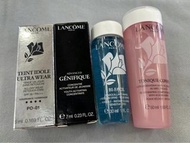 Lancome 1️⃣蘭蔻持妝粉底液PO-01 5ml 2️⃣蘭蔻肌底液7ml 3️⃣蘭蔻粉水50ml 4️⃣蘭蔻眼唇卸妝液30ml