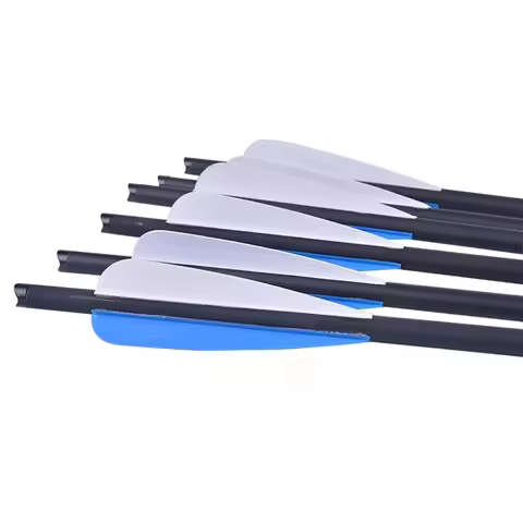 6/12/24Pcs Crossbow Bolt Arrows 17/20/22 Inches Mix Carbon Crossbow Arrow OD 8.8mm With Green Feathe