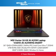 MSI Vector 16 HX AI A2XWHG 046 Laptop (16" QHD+/240Hz IPS/Intel U7 255HX/1TB SSD/RTX 5070Ti 12GB/16G
