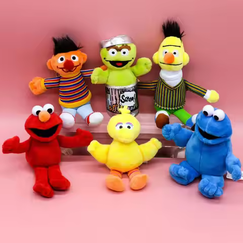 Enlightenment Cartoon Plush Keychain Cute ELMO Cookie Monster SchoolBag Pendant Big Bird Soft Stuff 