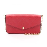 【二手】LOUIS VUITTONPochette Felicie 單肩包 M63700 猩紅色皮革 Pochette Felicie 女士二手 A