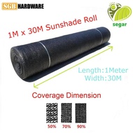 Segar Sunshade Gardening Netting Roll 1M x 30M 70% UP