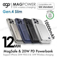 ego - MAGPOWER Gen.4S Slim 10000mAh MagSafe 移動電源 25B - 鈦黑｜磁吸充電｜尿袋｜行動電源｜充電寶｜無線充電板｜無線充電器