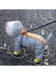 狗狗用防水拼色包裹磨砂雨衣 - 保護您的寵物免受惡劣天氣影響,帶有透明帽子的寵物雨衣,狗用速乾雨衣