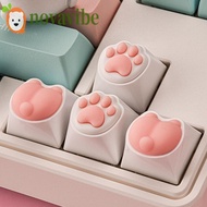 NOVAVIBE Pink Cat Claw Keycap Key Chain, LED Pink Cat Claw Cat Paws Corgi Buttock Keycap, Keyboard B