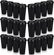 24 Pack Reusable Coffee Cups with Lids 16 oz To Go Coffee Cups with Lids Travel Cups Plastic Cups wi
