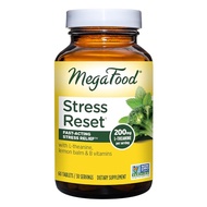 MegaFood Stress Reset - Fast Acting Stress Relief Supplement with L Theanine 200mg, plus Lemon Balm,