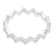 [Self-Operated] APM MONACO Diamond Z-Shaped Ring Sterling Silver Unique Fashion Silver Ring Niche Gi