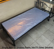 SINGLE BED WITH URATEX FOAM SEMI DOUBLE SIZE 36X75 / COD ONLY !!!