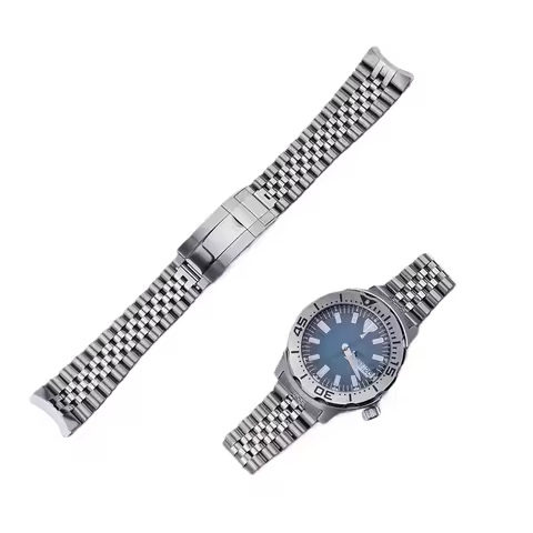 Rolamy 20mm Jubilee Strap Solid Links for Seiko Prospex Save The Ocean Special Edition Monster Pengu