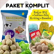 PAKET KOMPLIT BAKSO BSJ ISI 50 BUTIR Baao Daging Sapi & Ayam premium daging sapi alsi dengan kombina