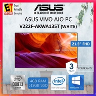 ASUS VIVO V222F-AKWA135T AIO PC(I3-10110U/4GB/512GB SSD/21.5" FHD/INTEGRATED/W10/3YRS)+ KEYBOARD & M