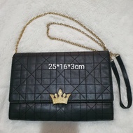 Tas sling rantai kulit cantik J.estina Jestina Black