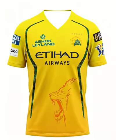 Chennai Super Kings CSK Cricket Jersey Mens Quick Dry Breathable Short Sleeve Shirt Sports Uniform f
