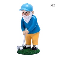NEX Golfing Gnomes Garden Statue Funny Resin Statue Gnomes Figurine Lawn Ornaments