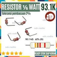 50pcs Resistor 1/6 Watt 1/6w Resistor 93.1K 93K1 93.1 Kilo Ohm Resistor Tolerance 2%