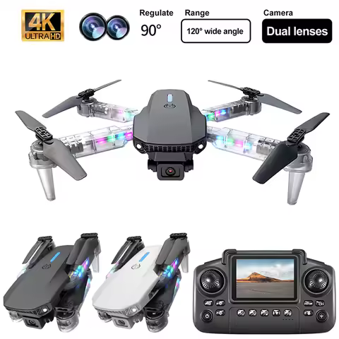 New E88D Screen RC Drone 4K Dual Camera 2.4G Remote Control Quadcopter Toys Optical Flow Localizatio