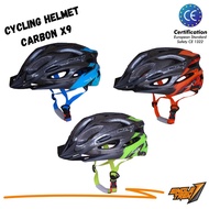 Helm sepeda SingleTrek CarbonX Plain Color MTB Roadbike Seli Lipat