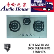 EF EFH-3763 TN VSB 80CM BUILT-IN HOB 3 BURNERS