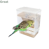 GREAT No-Mess Bird Feeder, Durable Hold 400g / 14oz  Parrot Automatic Spill Food Box, Easy To Use an