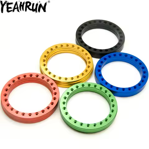 YEAHRUN 4PCS 1.9/2.2inch Wheel Outer Beadlock Ring for 1/10 RC Crawler Car Axial SCX10 Wraith TRX4 T
