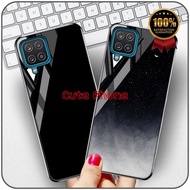 casing hard soft case samsung galaxy m62 m 62 tempered glass case - hitam