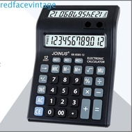REDFACEVINTAGE 12 Digits Calculator, Dual Screen Large Screen Display Mechanical Calculator, Battery