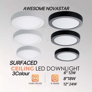 Premium  LED Surface LED Downlight Black & White 3 Colour Ceiling Light Super Bright