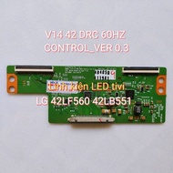LG TV Tcon board 42LF560T 42LB551T board code V14 42DRC 60HZ CONTROL_VER 0.3