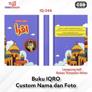IQ 24A Custom Children's Iqro Book with Name and Photo, Color Contents Black and White/ - Iqra Volum