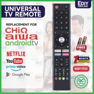 【𝐅𝐑𝐄𝐄 𝐁𝐀𝐓𝐓𝐄𝐑𝐘 𝐀𝐀𝐀𝐗𝟐】 Remote Control For AIWA CHIQ L32H4C 3-182N324QC1 Android Smart TV Netflix YouTu