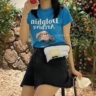 เสื้อยืดแขนสั้นผู้หญิง Nana Waikei Dolphin ทรงหลวม คอกลม ระบายอากาศได้ดี ใส่สบาย สำหรับฤดูร้อนปี 202