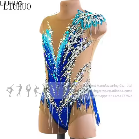 Ice Skating Dress Girls Women Rhythmic Gymnastics Leotards Competition Performance Dance Adult Dress