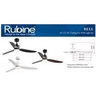 (Installation promo) Rubine Bell 44/52/60 inch Dc ceiling fan black/ white/ timber 24w led light 3to