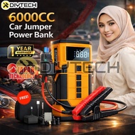DIYTECH 6000cc Car Jumper Starter Air Compressor Kereta Jump Start Tire Air Pump Emergency Starter B